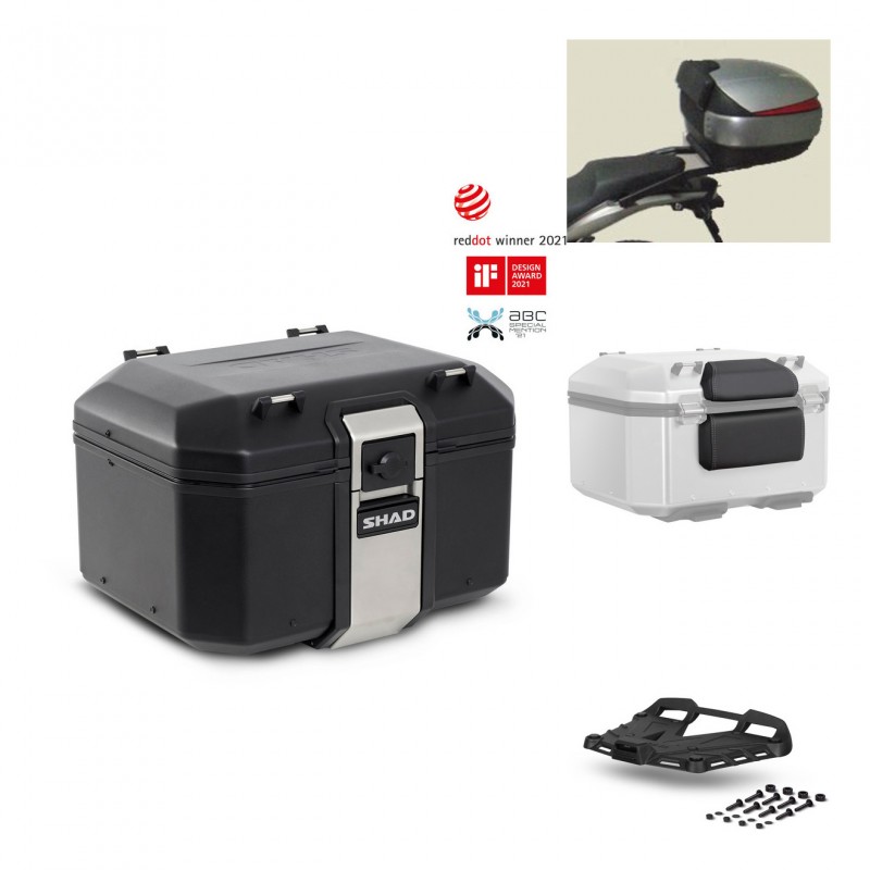SHAD Baul trasero + parrilla soporte montaje accesorios TR48 TERRA BLACK EDITION KIT-449726