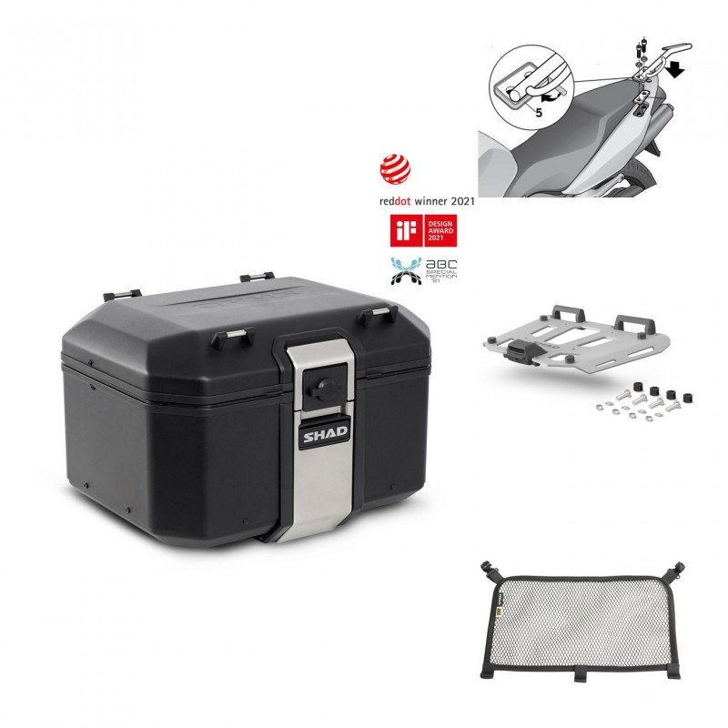 SHAD Rear trunk + grill mounting bracket accessories TR48 TERRA BLACK EDITION KIT-449765