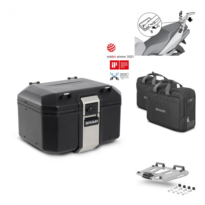 SHAD Baul trasero + parrilla soporte montaje accesorios TR48 TERRA BLACK EDITION KIT-449767