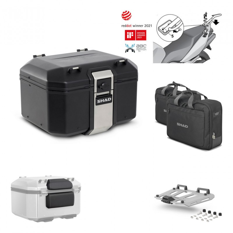 SHAD Rear trunk + grill mounting bracket accessories TR48 TERRA BLACK EDITION KIT-449768