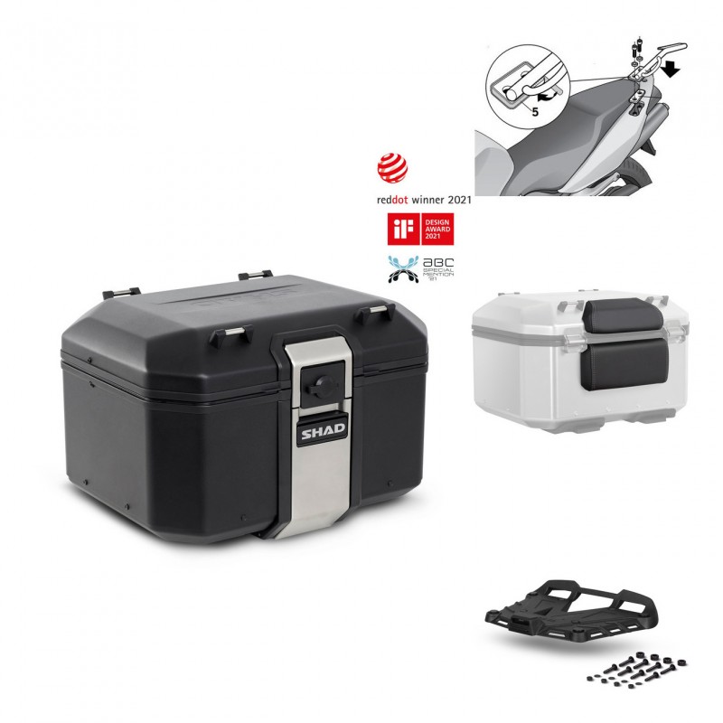 SHAD Baul trasero + parrilla soporte montaje accesorios TR48 TERRA BLACK EDITION KIT-449772