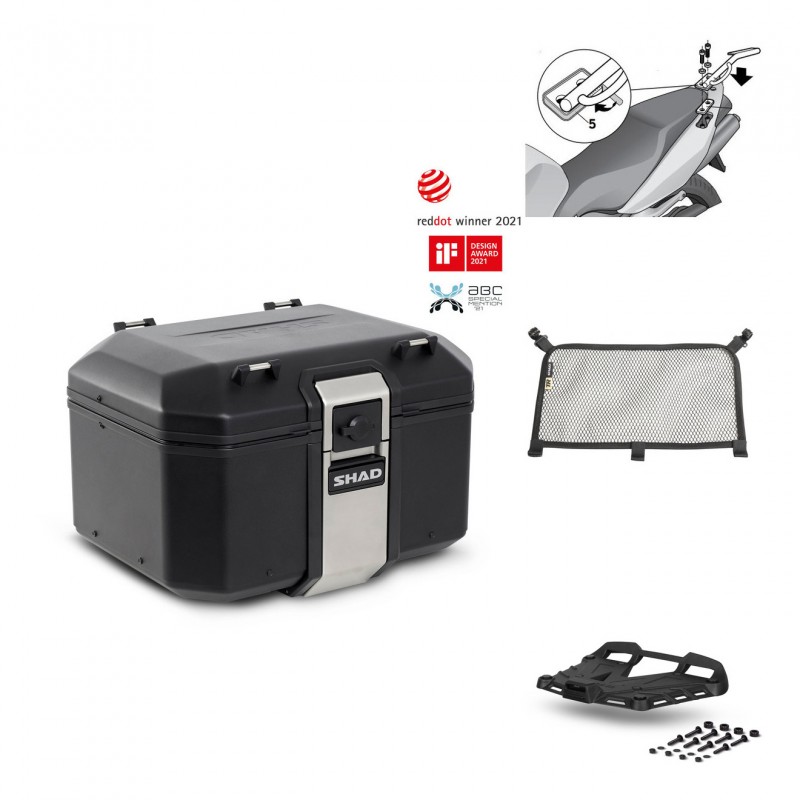 SHAD Rear trunk + grill mounting bracket accessories TR48 TERRA BLACK EDITION KIT-449773