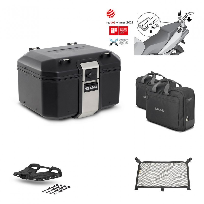 SHAD Rear trunk + grill mounting bracket accessories TR48 TERRA BLACK EDITION KIT-449777