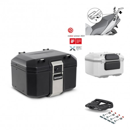 SHAD Baul trasero + parrilla soporte montaje accesorios TR48 TERRA BLACK EDITION KIT-449779