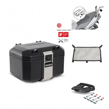 SHAD Baul trasero + parrilla soporte montaje accesorios TR48 TERRA BLACK EDITION KIT-449780