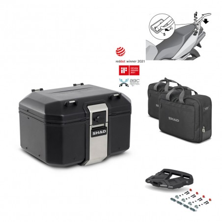 SHAD Baul trasero + parrilla soporte montaje accesorios TR48 TERRA BLACK EDITION KIT-449782