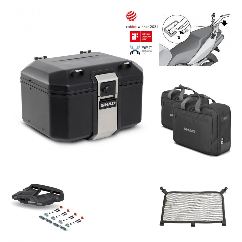SHAD Rear trunk + grill mounting bracket accessories TR48 TERRA BLACK EDITION KIT-449784