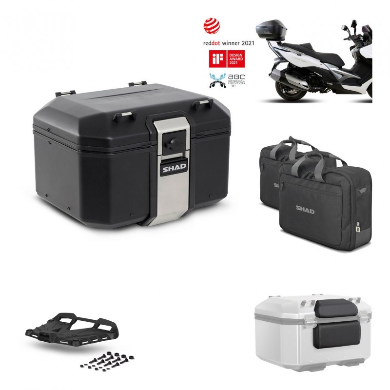 SHAD Baul trasero + parrilla soporte montaje accesorios TR48 TERRA BLACK EDITION KIT-450006
