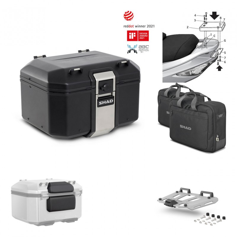SHAD Rear trunk + grill mounting bracket accessories TR48 TERRA BLACK EDITION KIT-450021