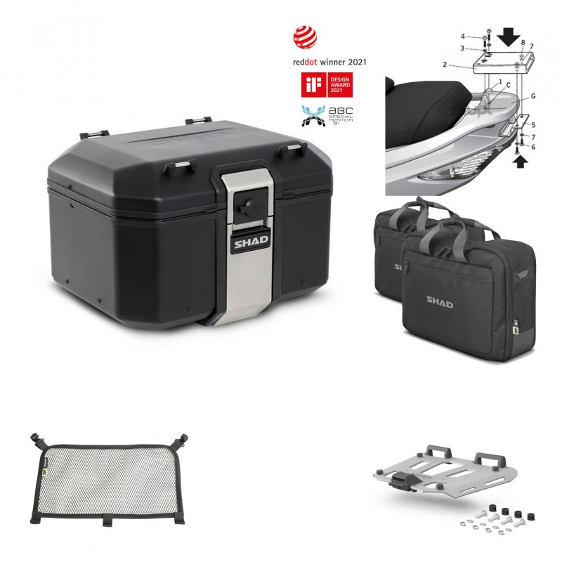 SHAD Rear trunk + grill mounting bracket accessories TR48 TERRA BLACK EDITION KIT-450022