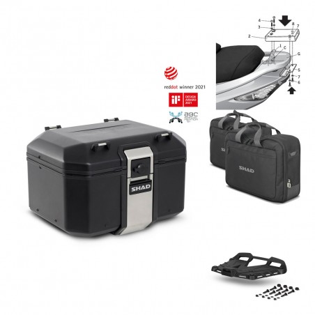 SHAD Rear trunk + grill mounting bracket accessories TR48 TERRA BLACK EDITION KIT-450028