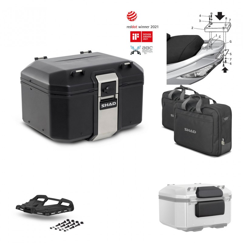 SHAD Rear trunk + grill mounting bracket accessories TR48 TERRA BLACK EDITION KIT-450029