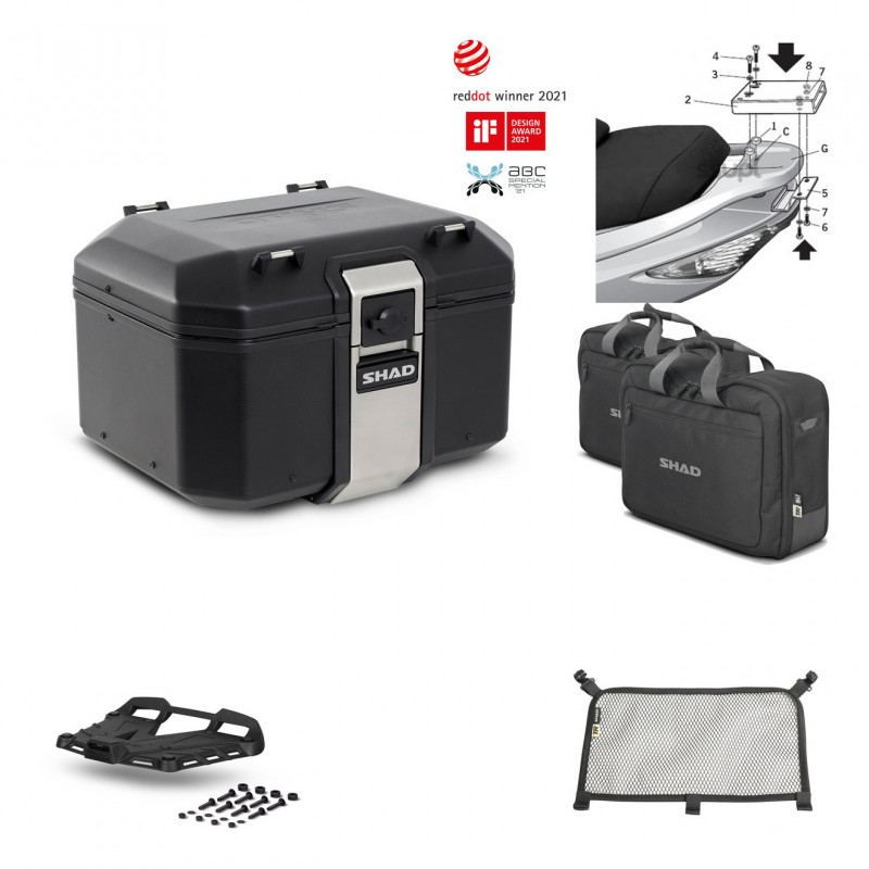 SHAD Rear trunk + grill mounting bracket accessories TR48 TERRA BLACK EDITION KIT-450030