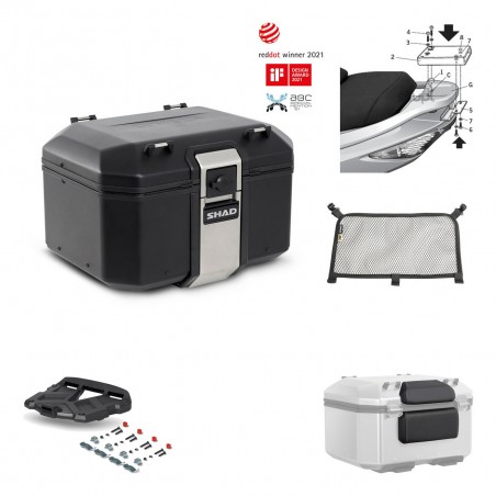 SHAD Baul trasero + parrilla soporte montaje accesorios TR48 TERRA BLACK EDITION KIT-450034