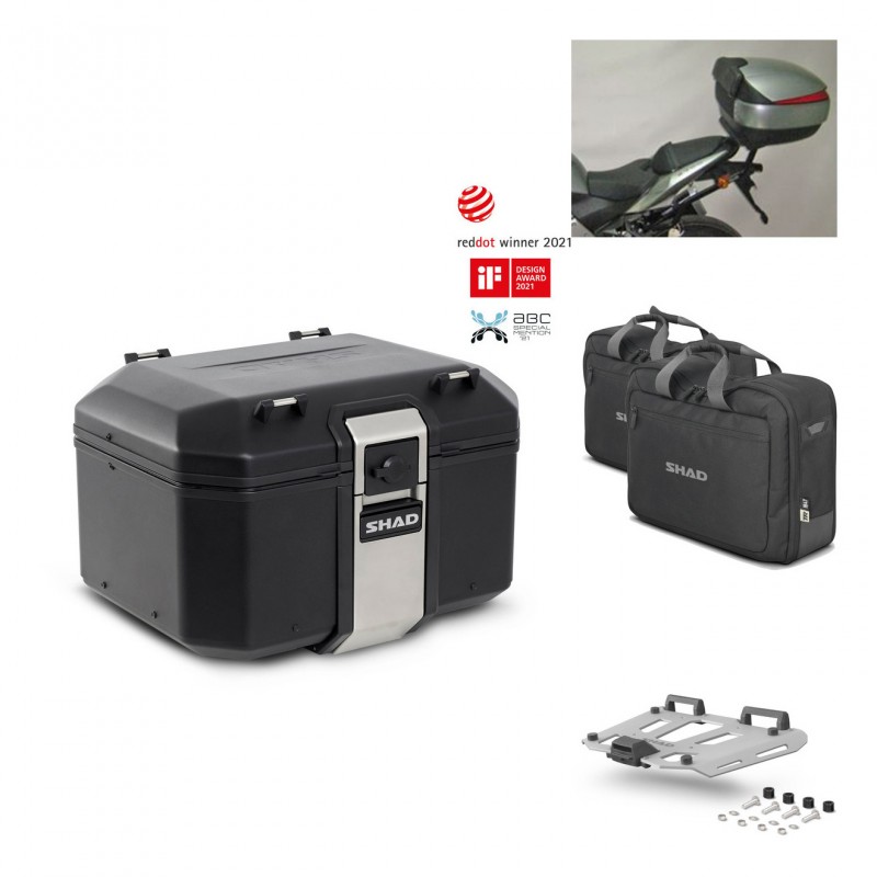 SHAD Baul trasero + parrilla soporte montaje accesorios TR48 TERRA BLACK EDITION KIT-450066