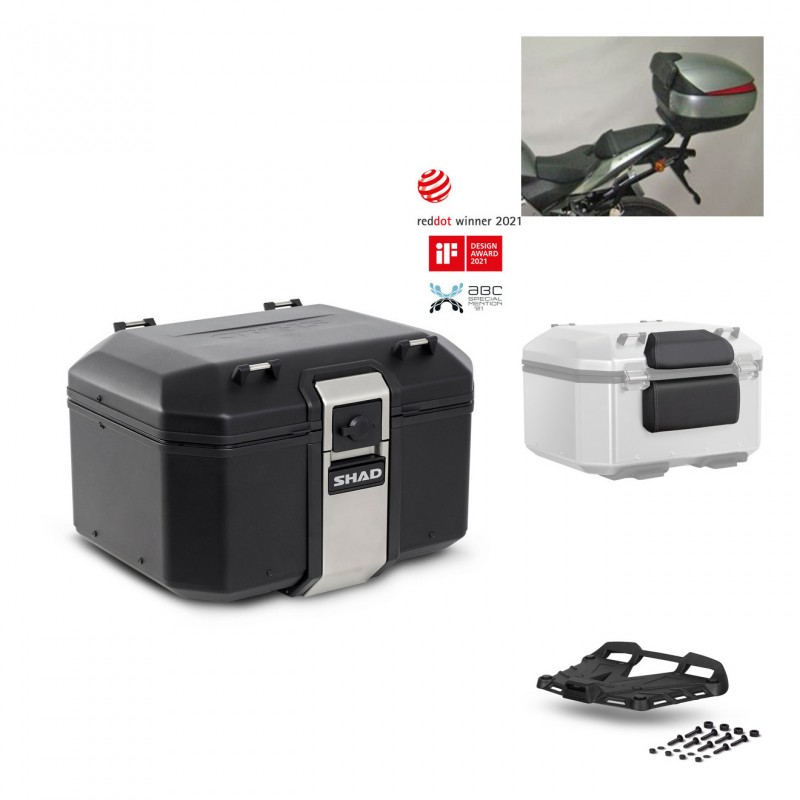 SHAD Baul trasero + parrilla soporte montaje accesorios TR48 TERRA BLACK EDITION KIT-450071