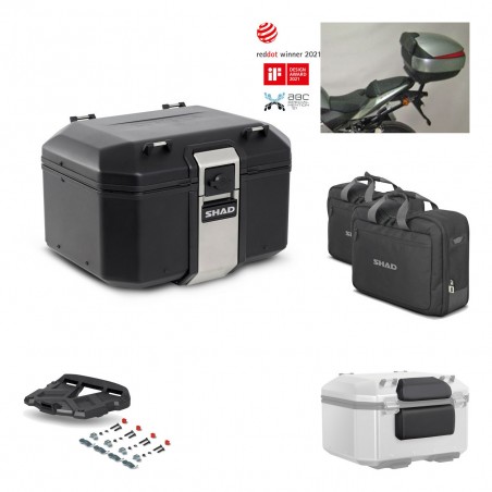 SHAD Baul trasero + parrilla soporte montaje accesorios TR48 TERRA BLACK EDITION KIT-450082