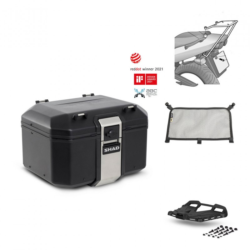 SHAD Baul trasero + parrilla soporte montaje accesorios TR48 TERRA BLACK EDITION KIT-450095
