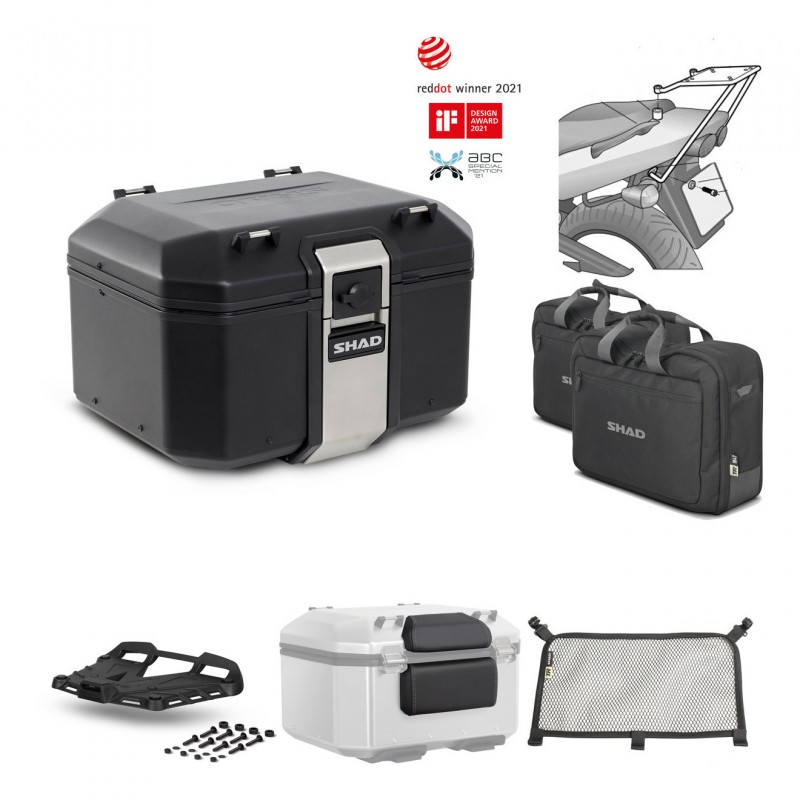 SHAD Baul trasero + parrilla soporte montaje accesorios TR48 TERRA BLACK EDITION KIT-450100