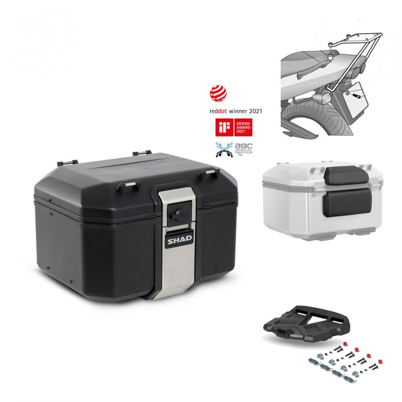 SHAD Baul trasero + parrilla soporte montaje accesorios TR48 TERRA BLACK EDITION KIT-450101