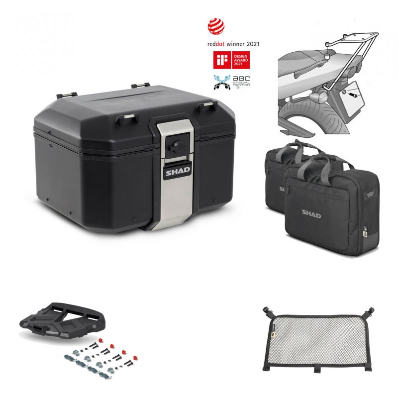 SHAD Baul trasero + parrilla soporte montaje accesorios TR48 TERRA BLACK EDITION KIT-450106