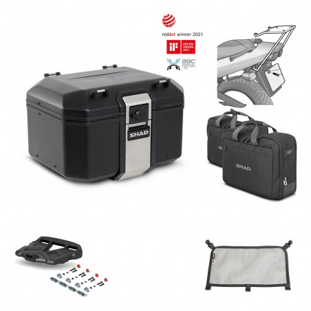 SHAD Baul trasero + parrilla soporte montaje accesorios TR48 TERRA BLACK EDITION KIT-450106