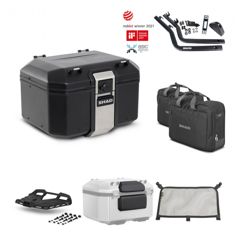 SHAD Baul trasero + parrilla soporte montaje accesorios TR48 TERRA BLACK EDITION KIT-450169