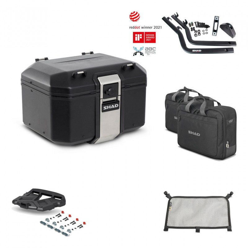 SHAD Baul trasero + parrilla soporte montaje accesorios TR48 TERRA BLACK EDITION KIT-450175