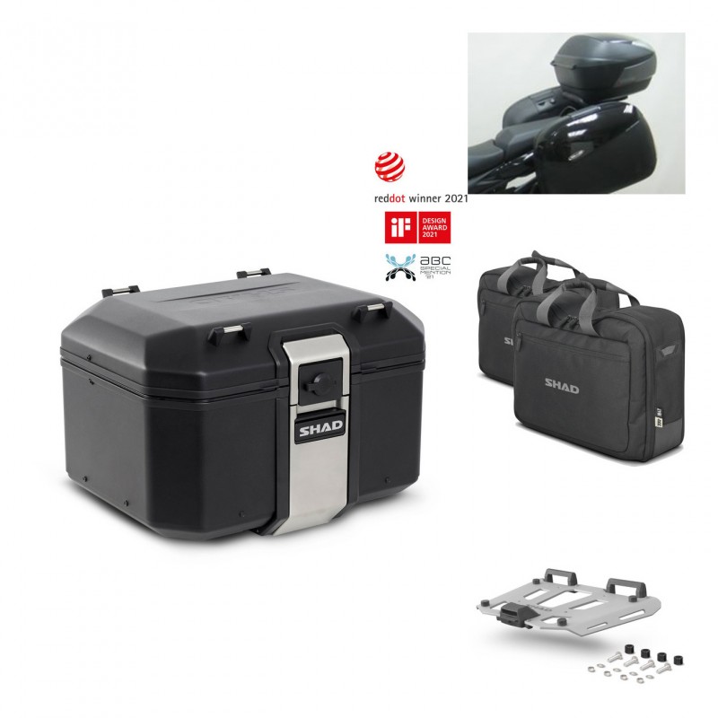 SHAD Baul trasero + parrilla soporte montaje accesorios TR48 TERRA BLACK EDITION KIT-450204