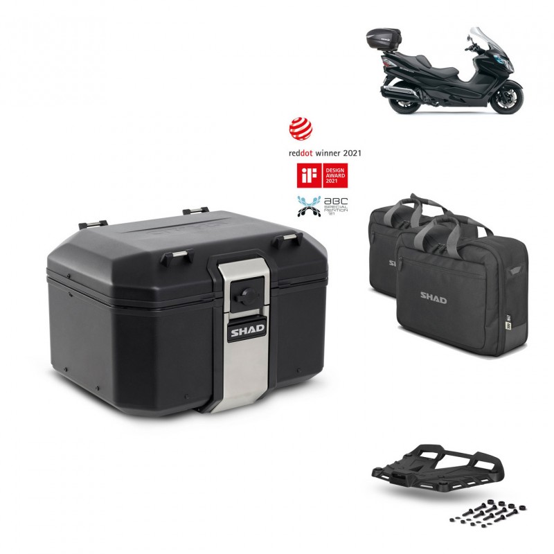 SHAD Baul trasero + parrilla soporte montaje accesorios TR48 TERRA BLACK EDITION KIT-450235
