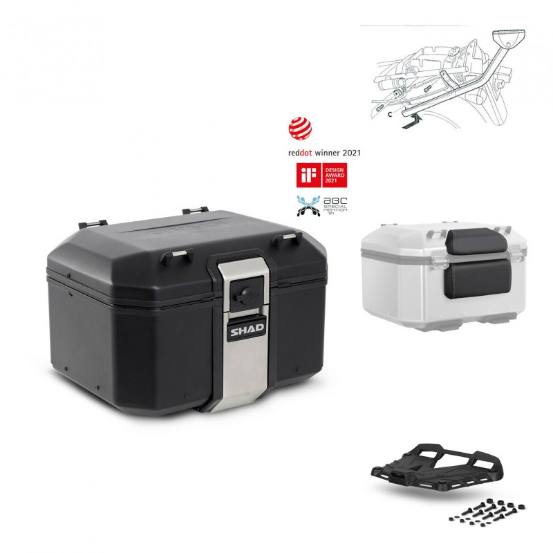 SHAD Rear trunk + grill mounting bracket accessories TR48 TERRA BLACK EDITION KIT-450301