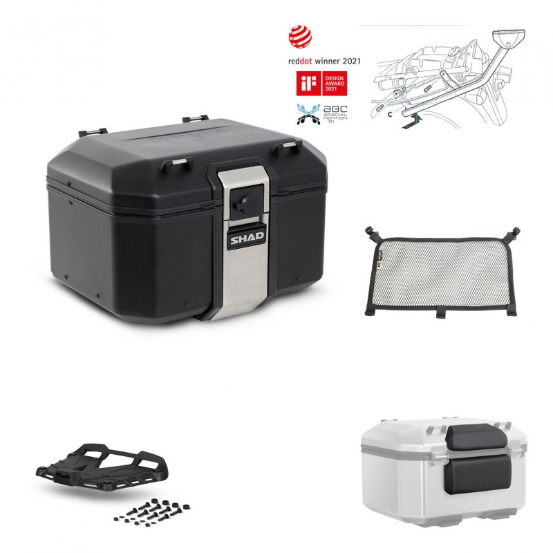 SHAD Baul trasero + parrilla soporte montaje accesorios TR48 TERRA BLACK EDITION KIT-450303
