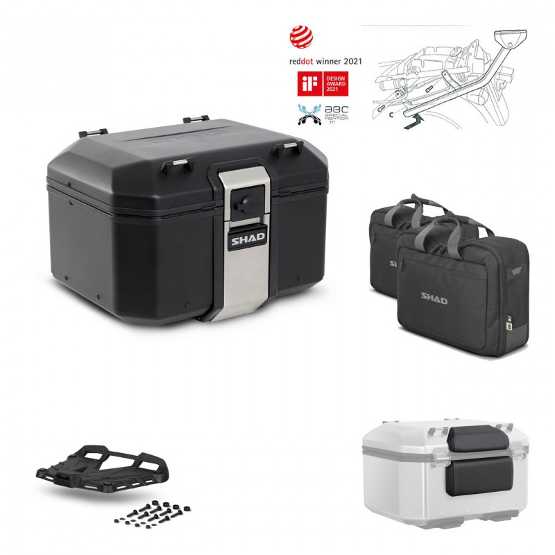 SHAD Baul trasero + parrilla soporte montaje accesorios TR48 TERRA BLACK EDITION KIT-450305