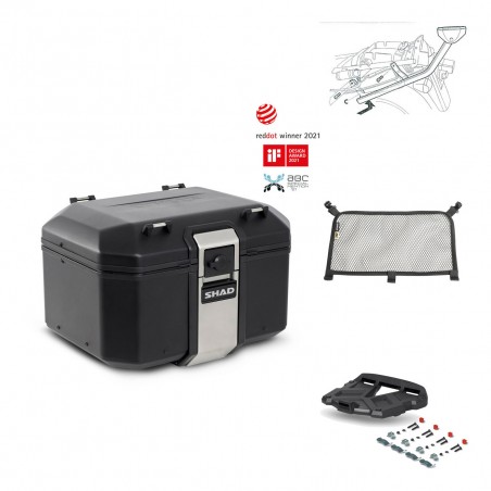 SHAD Rear trunk + grill mounting bracket accessories TR48 TERRA BLACK EDITION KIT-450309