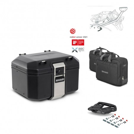 SHAD Baul trasero + parrilla soporte montaje accesorios TR48 TERRA BLACK EDITION KIT-450311