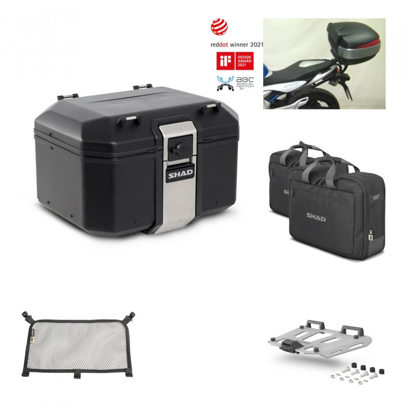 SHAD Baul trasero + parrilla soporte montaje accesorios TR48 TERRA BLACK EDITION KIT-450321