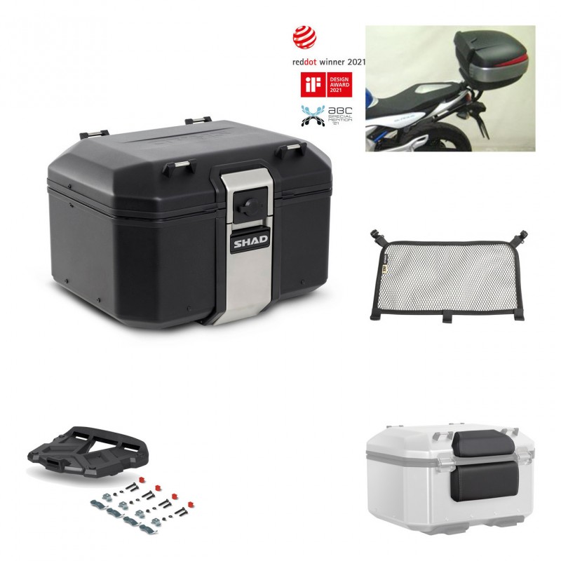 SHAD Baul trasero + parrilla soporte montaje accesorios TR48 TERRA BLACK EDITION KIT-450333