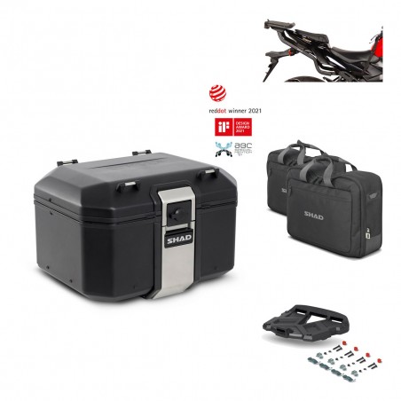 SHAD Baul trasero + parrilla soporte montaje accesorios TR48 TERRA BLACK EDITION KIT-450403