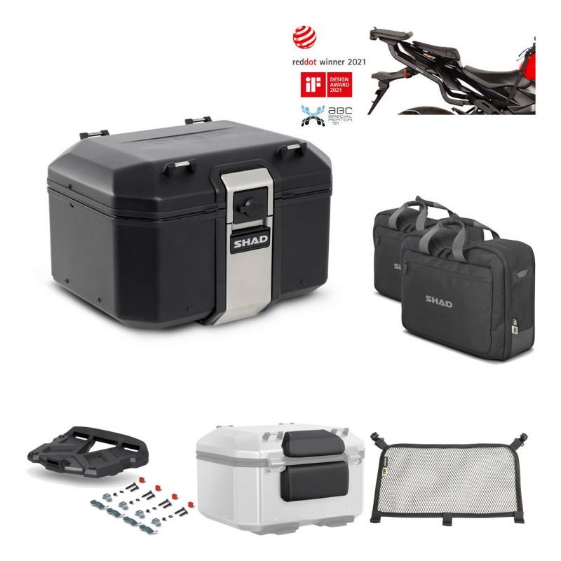 SHAD Baul trasero + parrilla soporte montaje accesorios TR48 TERRA BLACK EDITION KIT-450406