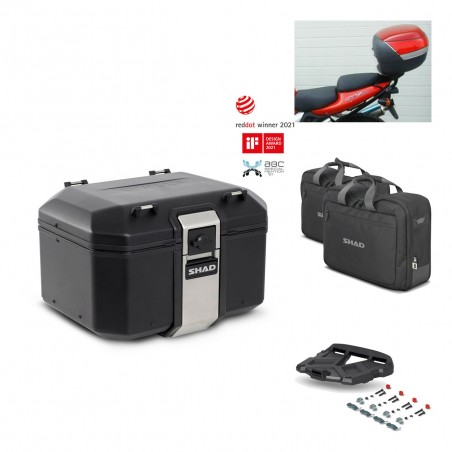 SHAD Baul trasero + parrilla soporte montaje accesorios TR48 TERRA BLACK EDITION KIT-450426