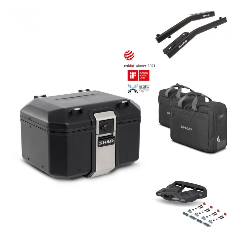 SHAD Baul trasero + parrilla soporte montaje accesorios TR48 TERRA BLACK EDITION KIT-450702