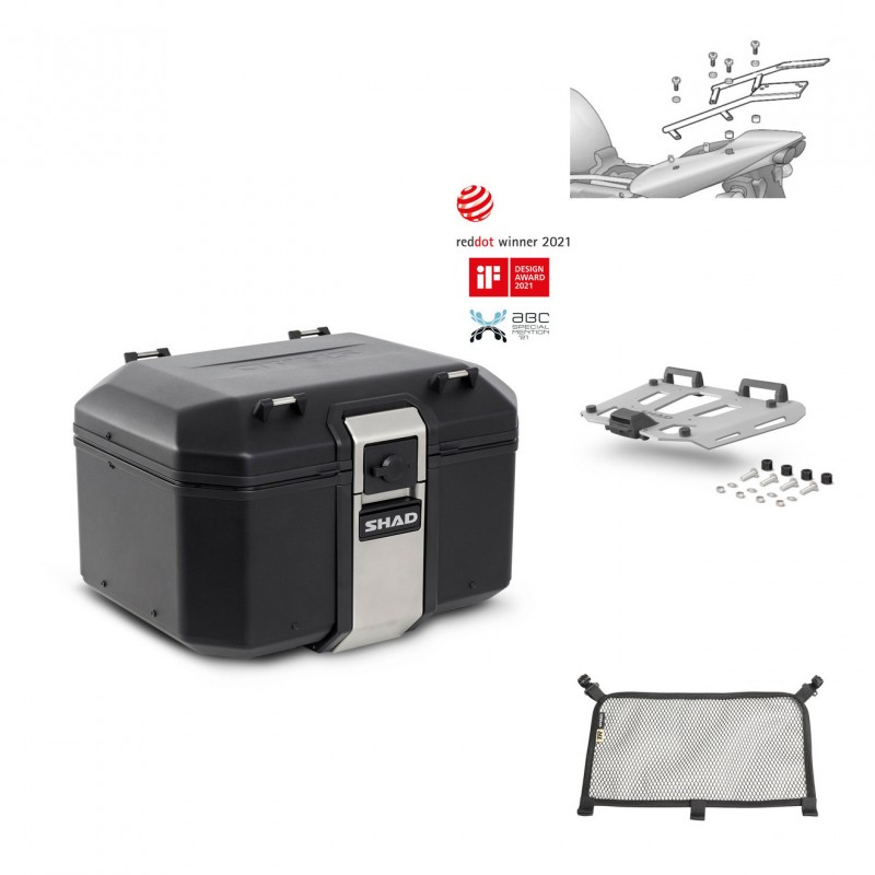 SHAD Baul trasero + parrilla soporte montaje accesorios TR48 TERRA BLACK EDITION KIT-450731