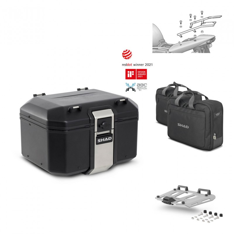 SHAD Baul trasero + parrilla soporte montaje accesorios TR48 TERRA BLACK EDITION KIT-450733