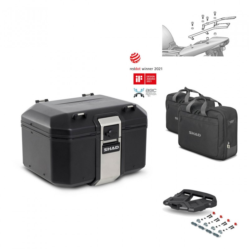 SHAD Baul trasero + parrilla soporte montaje accesorios TR48 TERRA BLACK EDITION KIT-450748