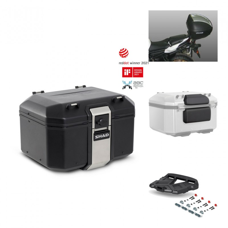 SHAD Baul trasero + parrilla soporte montaje accesorios TR48 TERRA BLACK EDITION KIT-450768