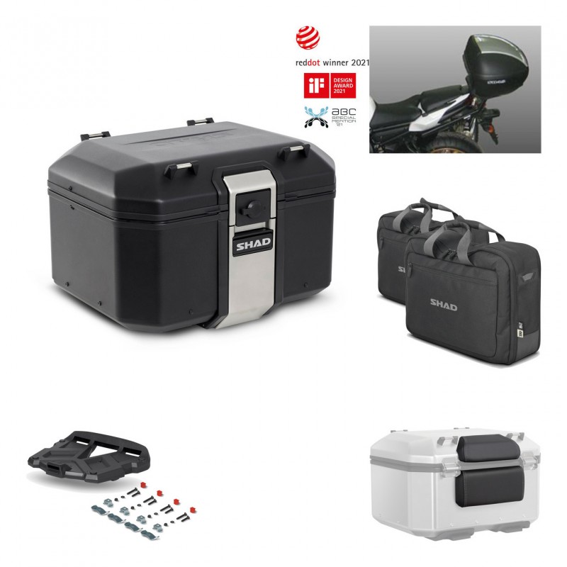 SHAD Baul trasero + parrilla soporte montaje accesorios TR48 TERRA BLACK EDITION KIT-450772