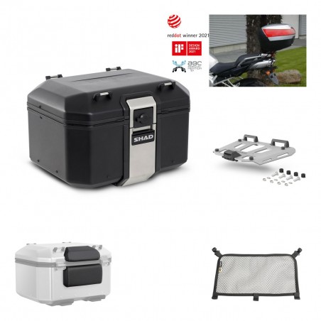SHAD Baul trasero + parrilla soporte montaje accesorios TR48 TERRA BLACK EDITION KIT-450801