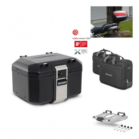SHAD Baul trasero + parrilla soporte montaje accesorios TR48 TERRA BLACK EDITION KIT-450802