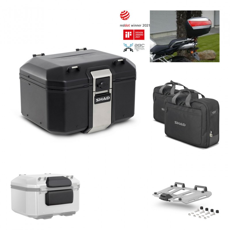 SHAD Baul trasero + parrilla soporte montaje accesorios TR48 TERRA BLACK EDITION KIT-450803