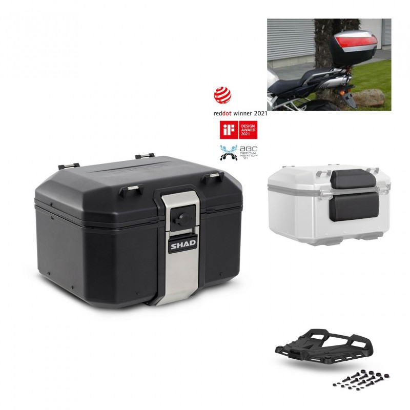 SHAD Baul trasero + parrilla soporte montaje accesorios TR48 TERRA BLACK EDITION KIT-450807